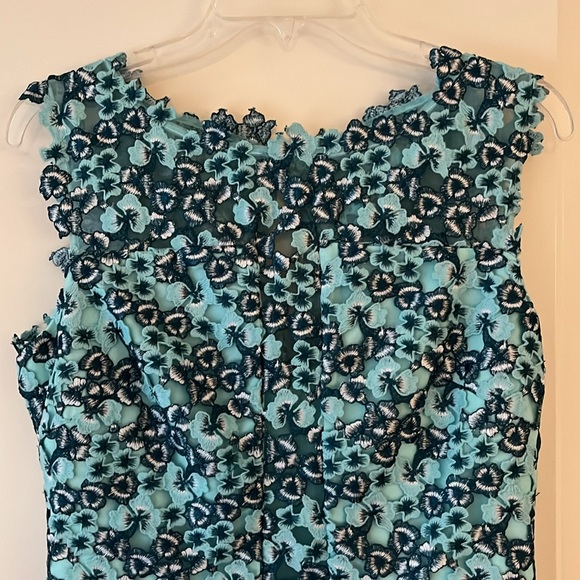 Dress the Population Teal Blue Floral Embroidery Sheath Dress - Picture 5 of 9